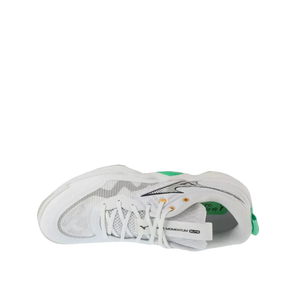 Zapatillas de voleibol Mizuno Wave Momentum Elite Blancas y Verdes 3/3