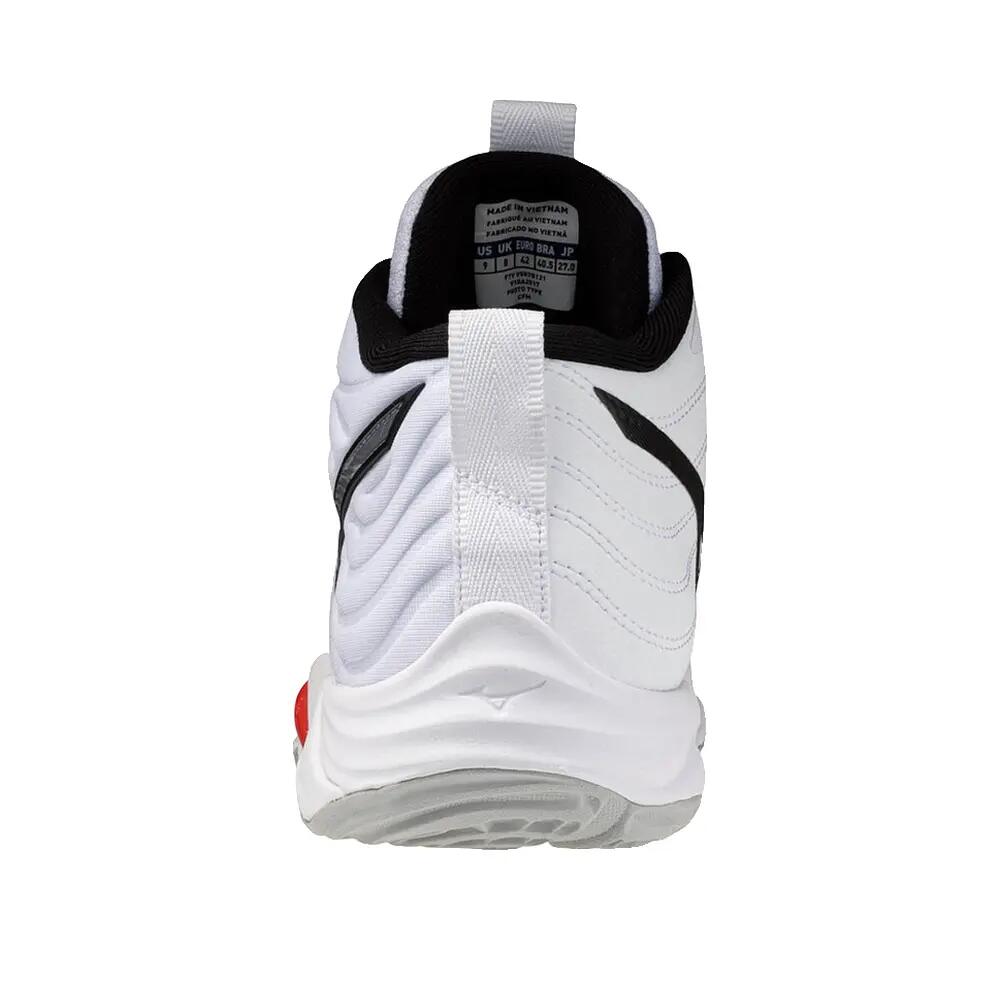Chaussures de volley Mizuno Wave Momentum Elite Mid Blanc/Noir/Rouge 4/6