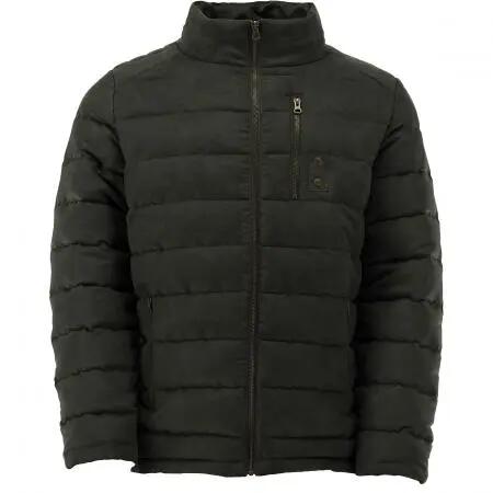 Herren - Steppjacke - Wildlederoptik - dunkelgrün, XL 1/2