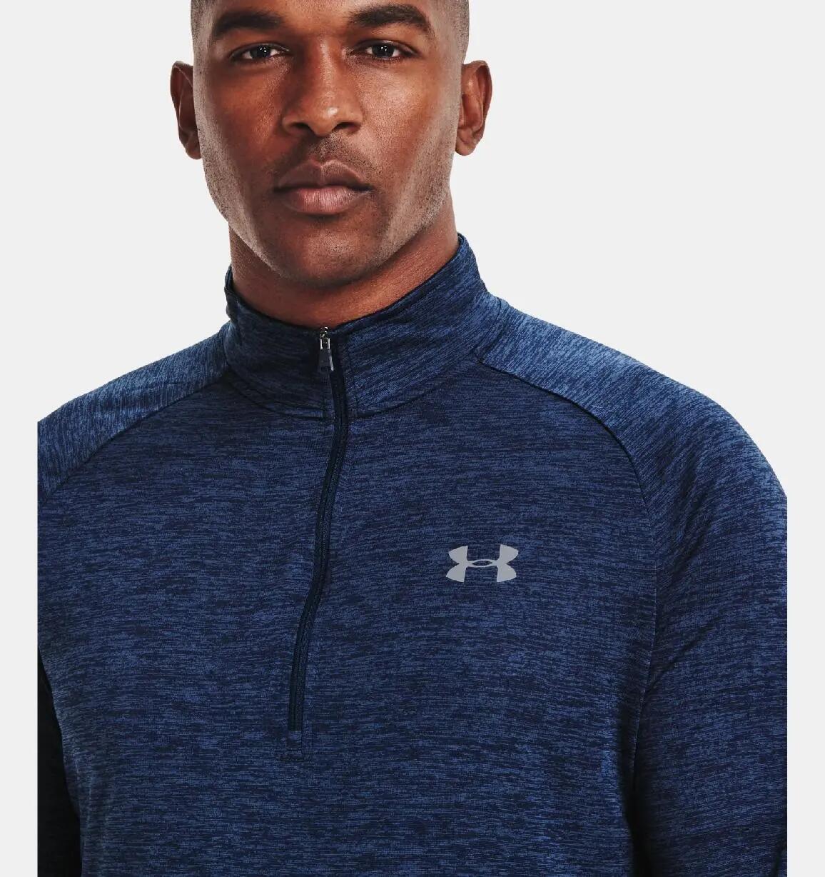 Under Armour Tech 2.0 Modrý Pánský 1/2 Zip Dlouhý Rukáv 2/8