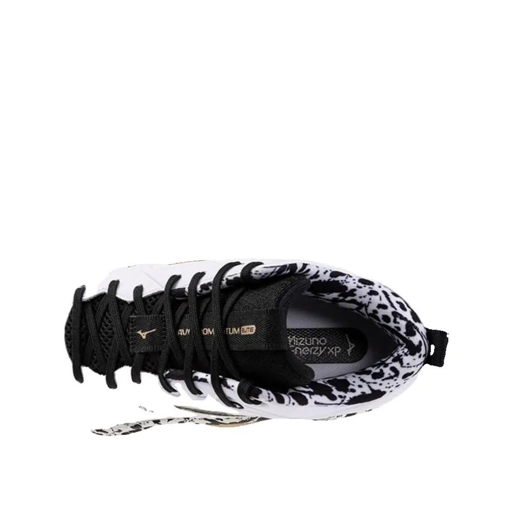 Calçado de voleibol Mizuno Wave Momentum Elite MID Branco, Preto, Dourado 3/3