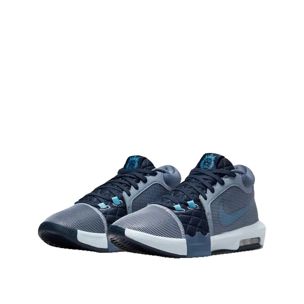 Zapatillas de baloncesto Nike LeBron Witness 8 Gris/Blanco/Azul 2/3