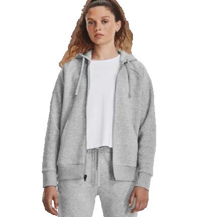 Sweat zippé à capuche femme Under Armour Rival gris chiné