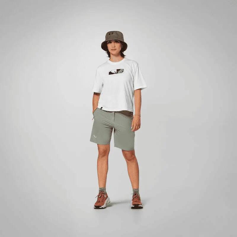 Pantalones cortos Salewa Puez Talvena Durastretch verdes para mujer 4/5