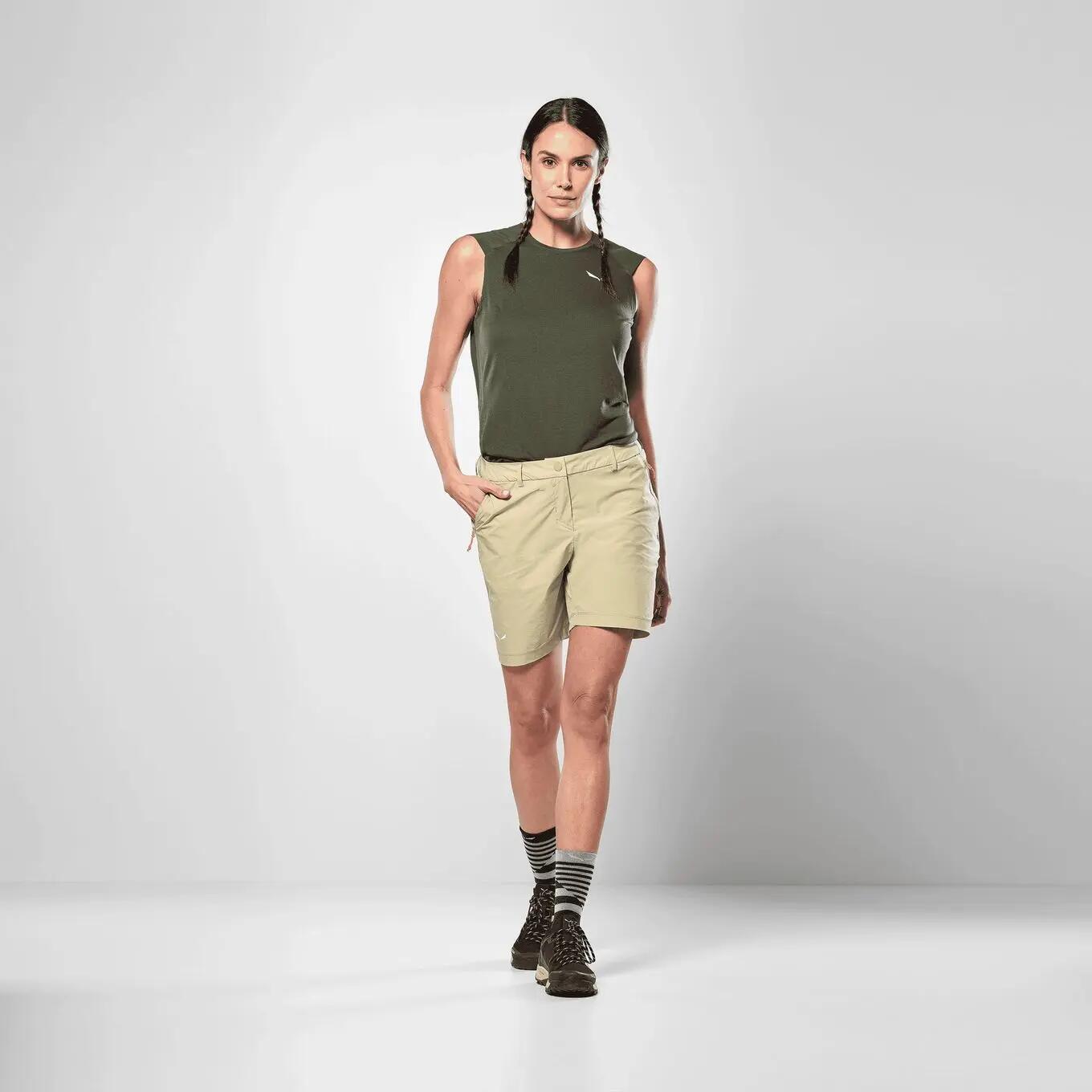 Pantalones cortos Salewa Puez Talvena beige para mujer 2/5