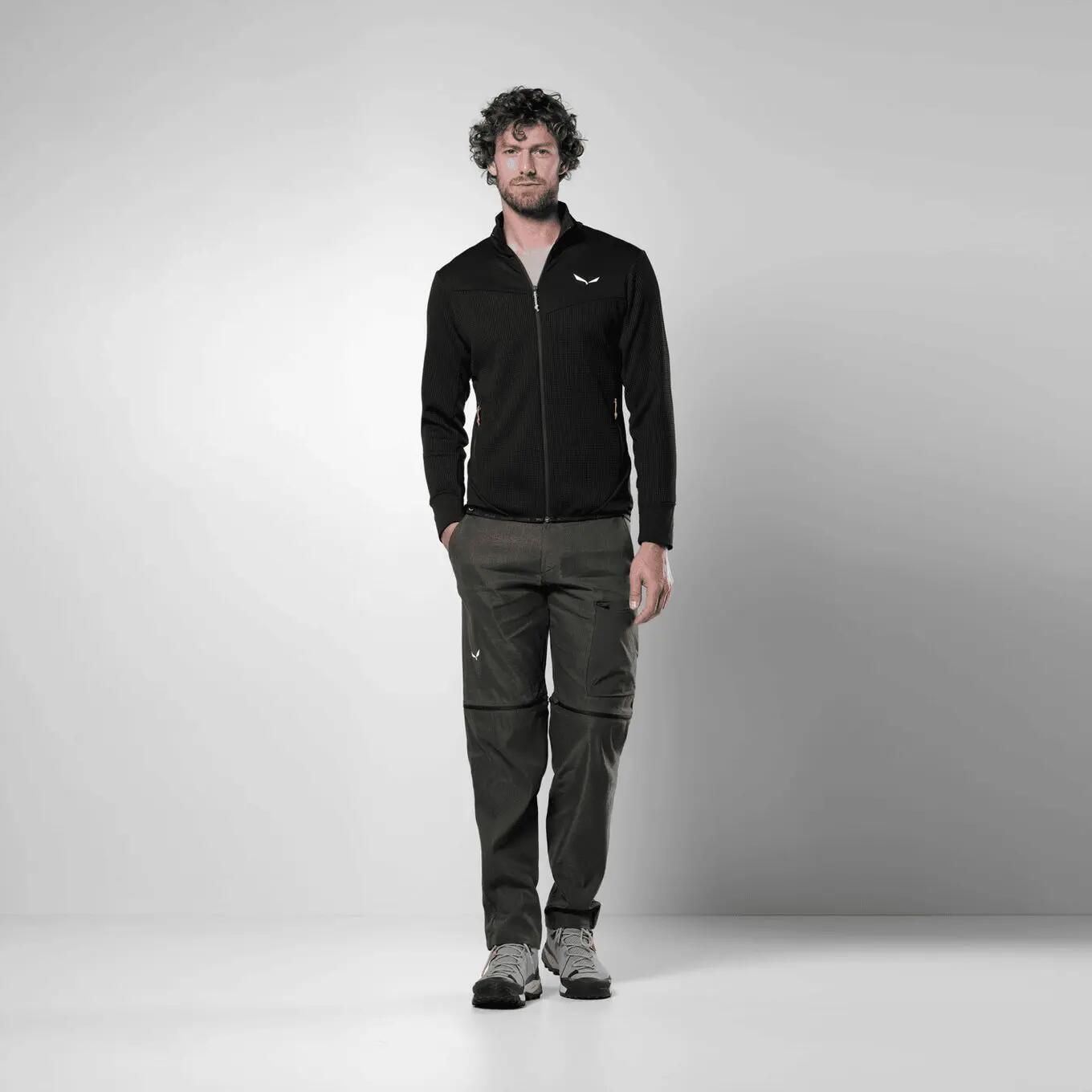 Velo Salewa Puez Waffle Hybrid Fleece para homem Preto 4/5