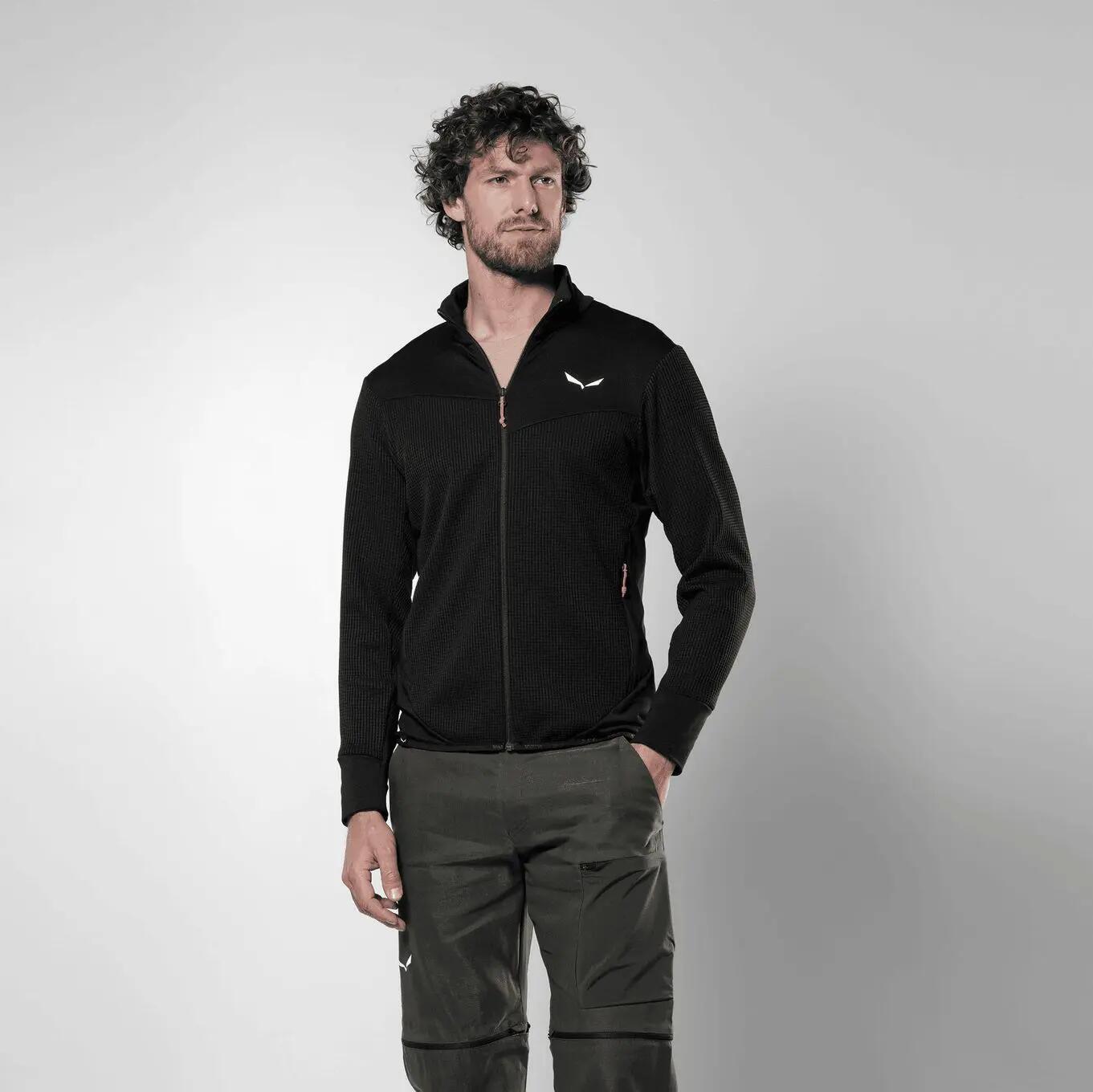 Velo Salewa Puez Waffle Hybrid Fleece para homem Preto 3/5