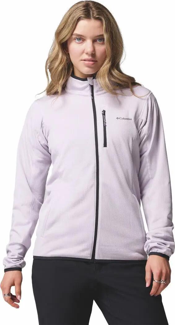 Forro polar Columbia Essential Hike Grid Full Zip morado para mujer 4/7