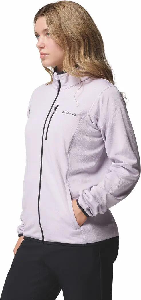 Forro polar Columbia Essential Hike Grid Full Zip morado para mujer 3/7