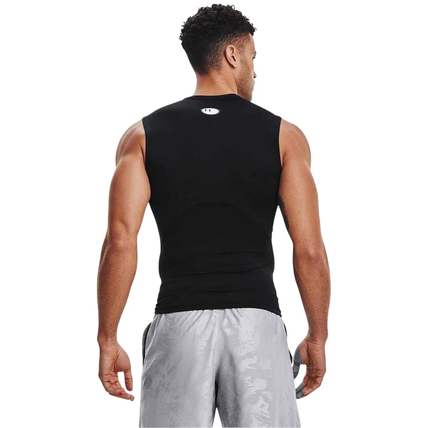 Maillot De Compression Sans Manches HEATGEAR Homme (Noir) 3/8