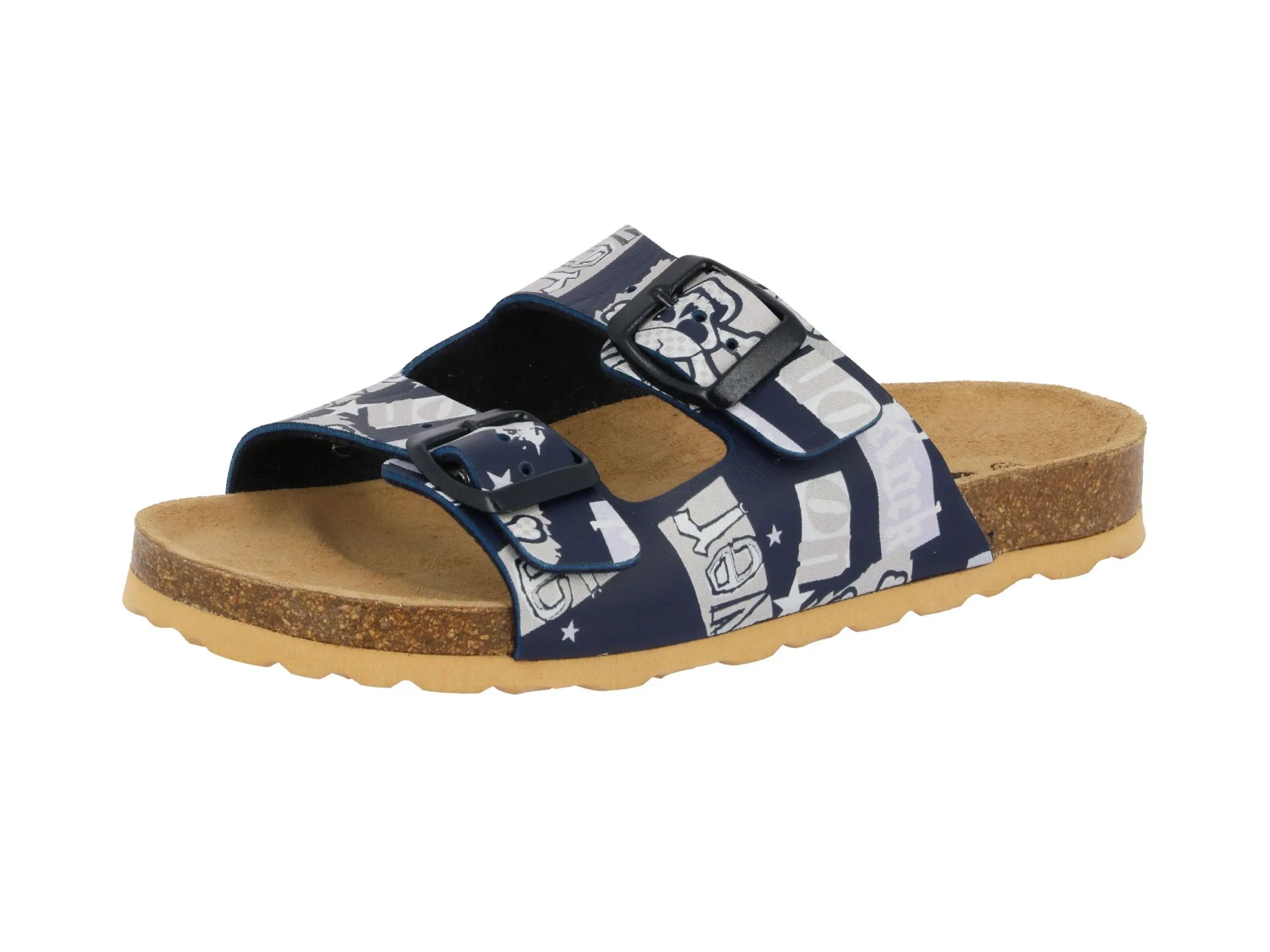 Mule LICO Bioline Rocky bambino sintetico blu con fibbia, suola interna in pelle 1/6