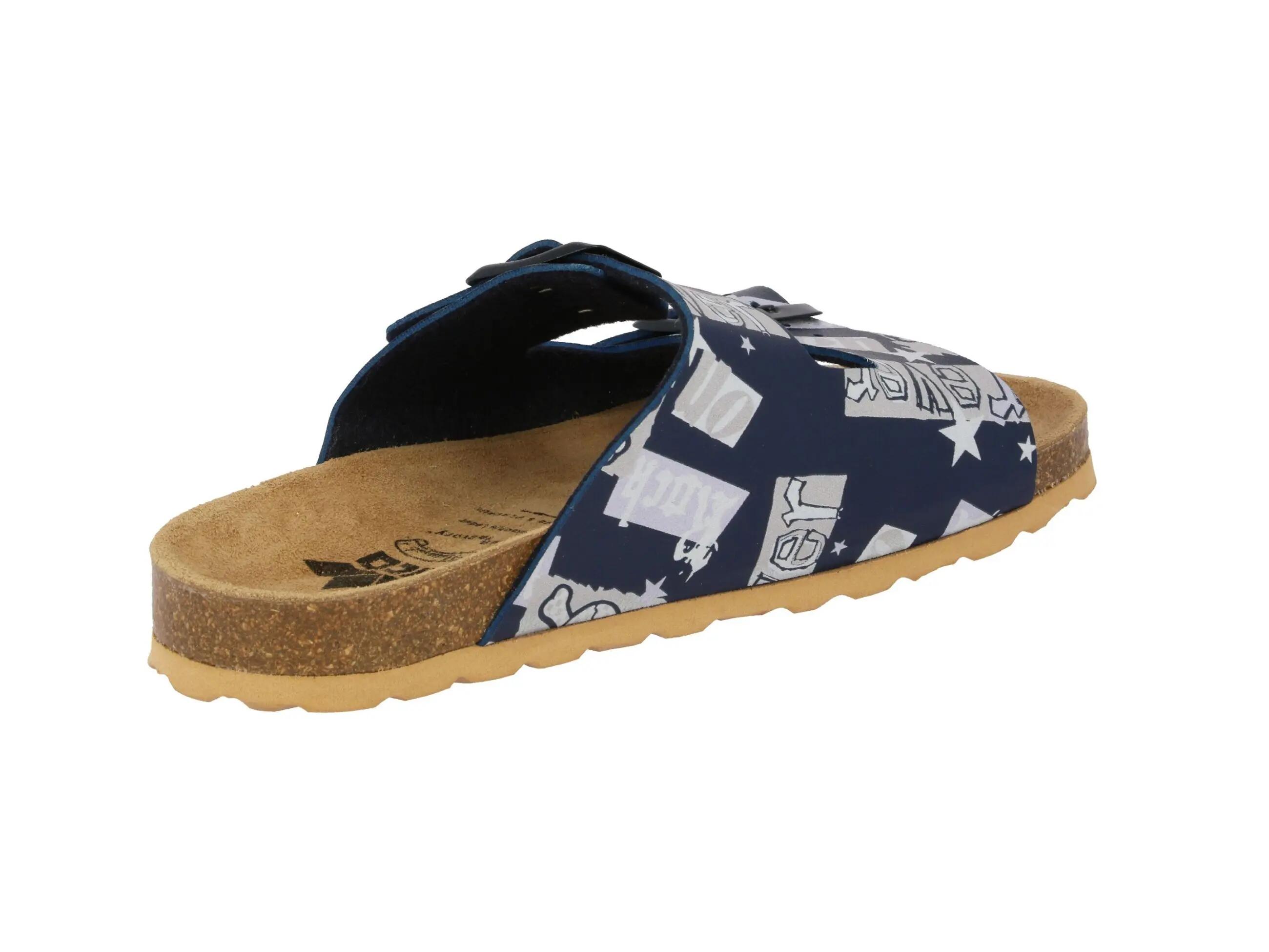 Mule LICO Bioline Rocky bambino sintetico blu con fibbia, suola interna in pelle 4/6