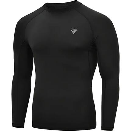 BEKLEIDUNG T15 KOMPRESSIONS-RASHGUARD SCHWARZ, LÄNGSCHNITT, GRÖSSE M