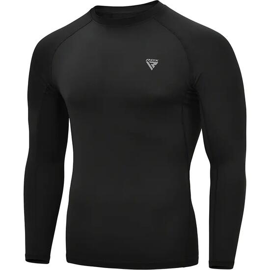 BEKLEIDUNG T15 KOMPRESSIONS-RASHGUARD SCHWARZ, LÄNGSCHNITT, GRÖSSE M