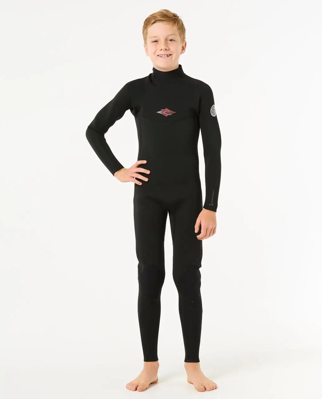 Traje de surf Niño Dawn Patrol 4/3 mm cremallera trasera - Noir 4/6