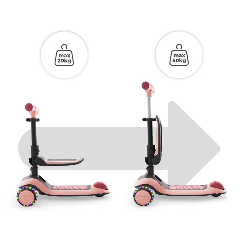 Trotinetă  Kinderkraft HALLEY 2, 3 Roți LED, cu șezut, ROSE PINK 15/15