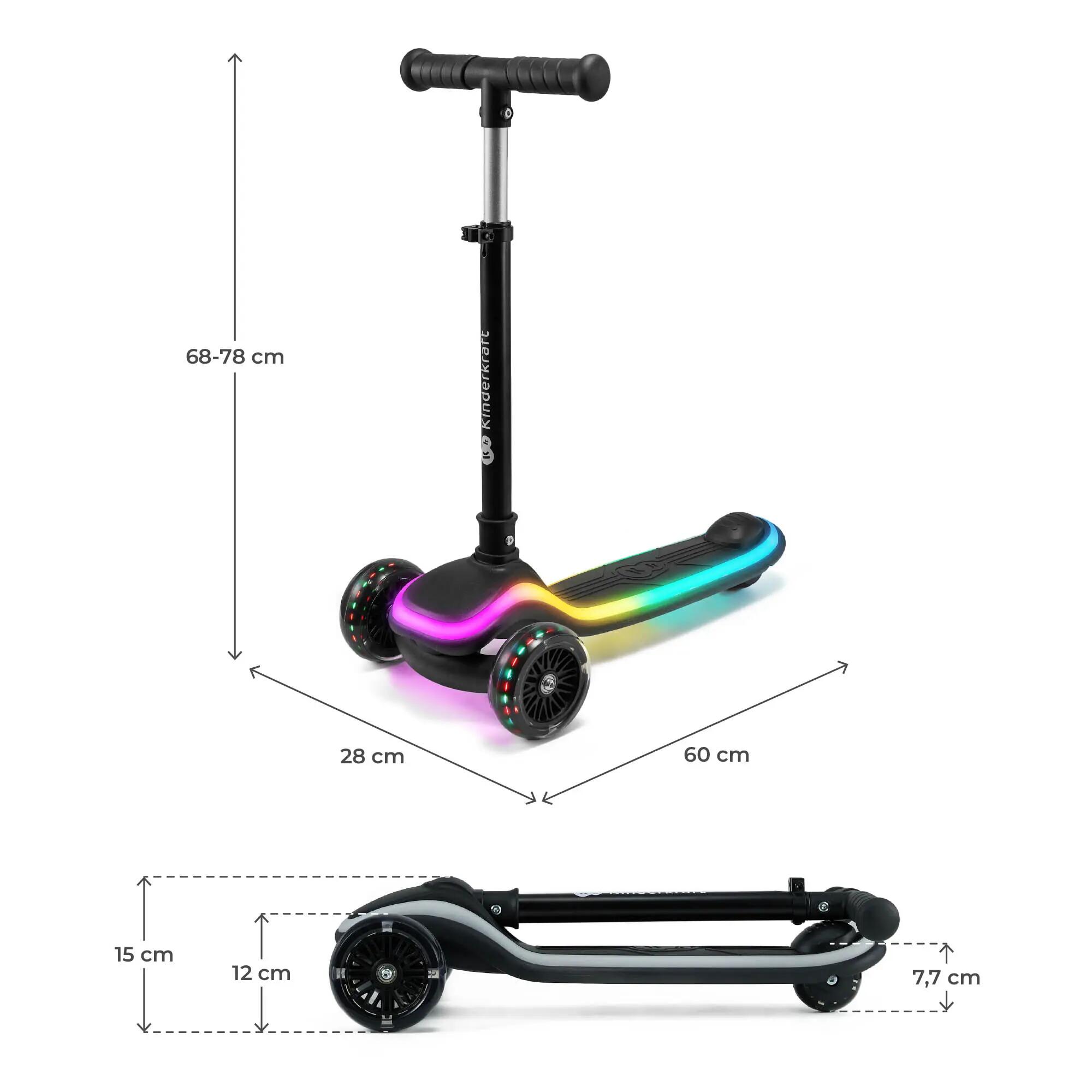 Trottinette Kinderkraft Raket LED piattaforma regolabile Nero 8/9