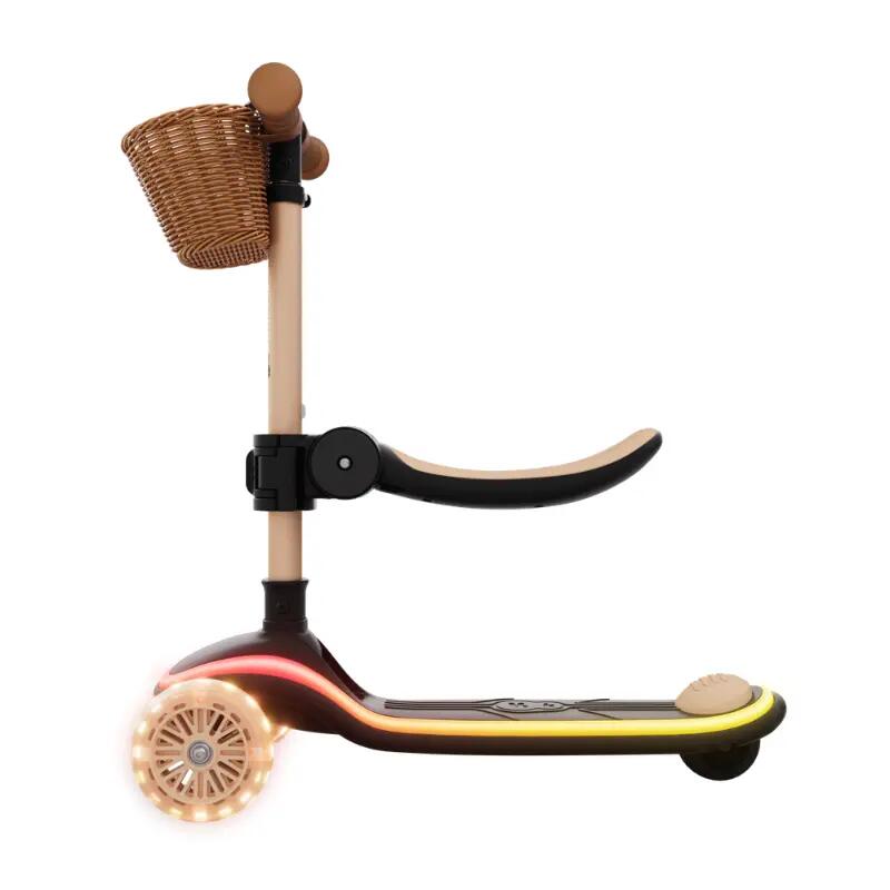 Trotinetă  Kinderkraft RAKET UP, 3 Roți LED, cu șezut, BEIGE 12/13