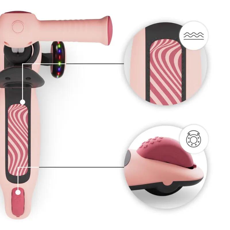 Trotinetă  Kinderkraft HALLEY 2, 3 Roți LED, cu șezut, ROSE PINK 12/15