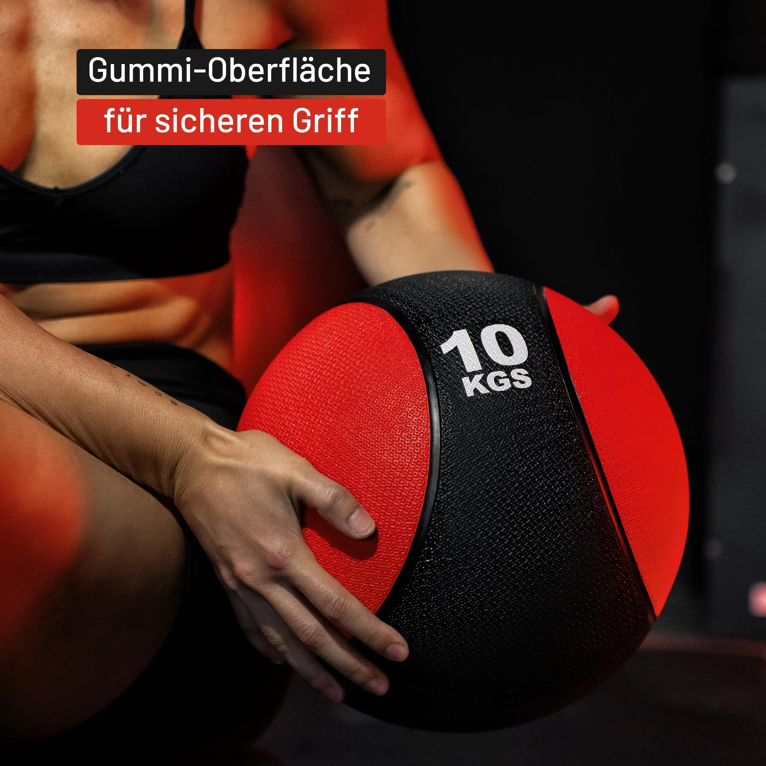 Médecine ball GORILLA SPORTS lot 1–10 kg caoutchouc coloré 4/7