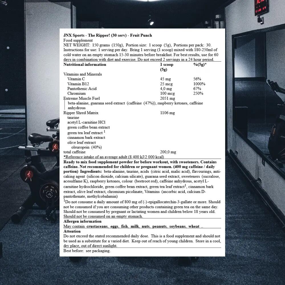JNX Sports The Ripper! (30 serv) Fruit Punch - Diät & Gewichtsmanagement 3/3