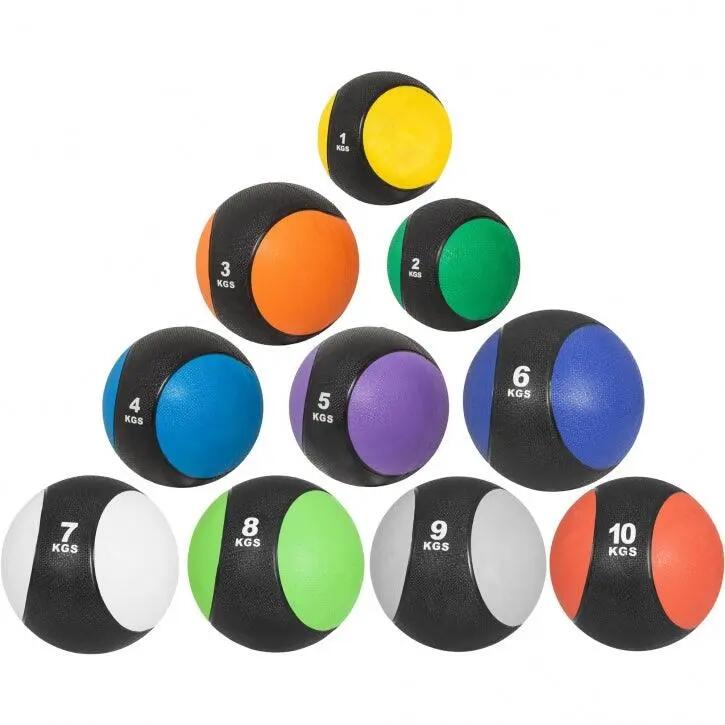 Médecine ball GORILLA SPORTS lot 1–10 kg caoutchouc coloré 2/7