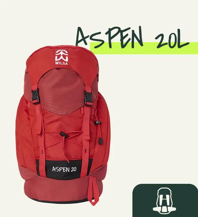 Aspen 20L Wilsa Red - Zaino in Poliestere 600D, leggero e traspirante. 7/9
