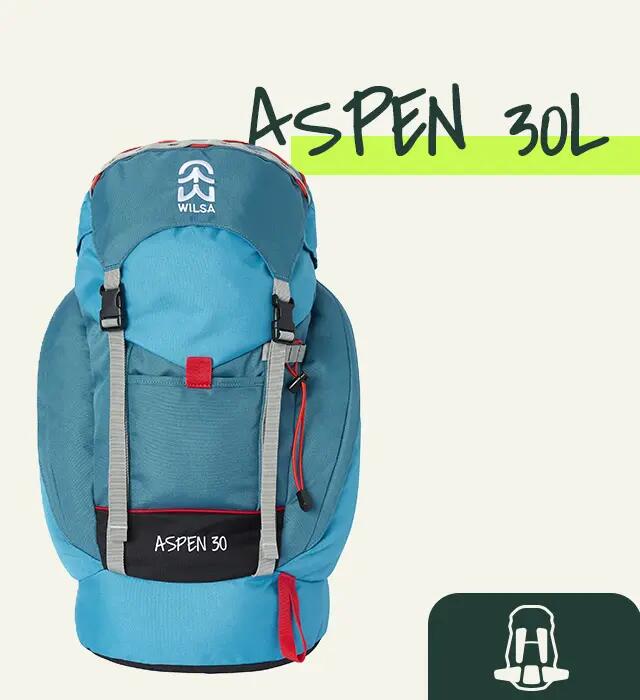 Rucksack Aspen 30L Wilsa Polyester blau, leicht und belüftet 7/9