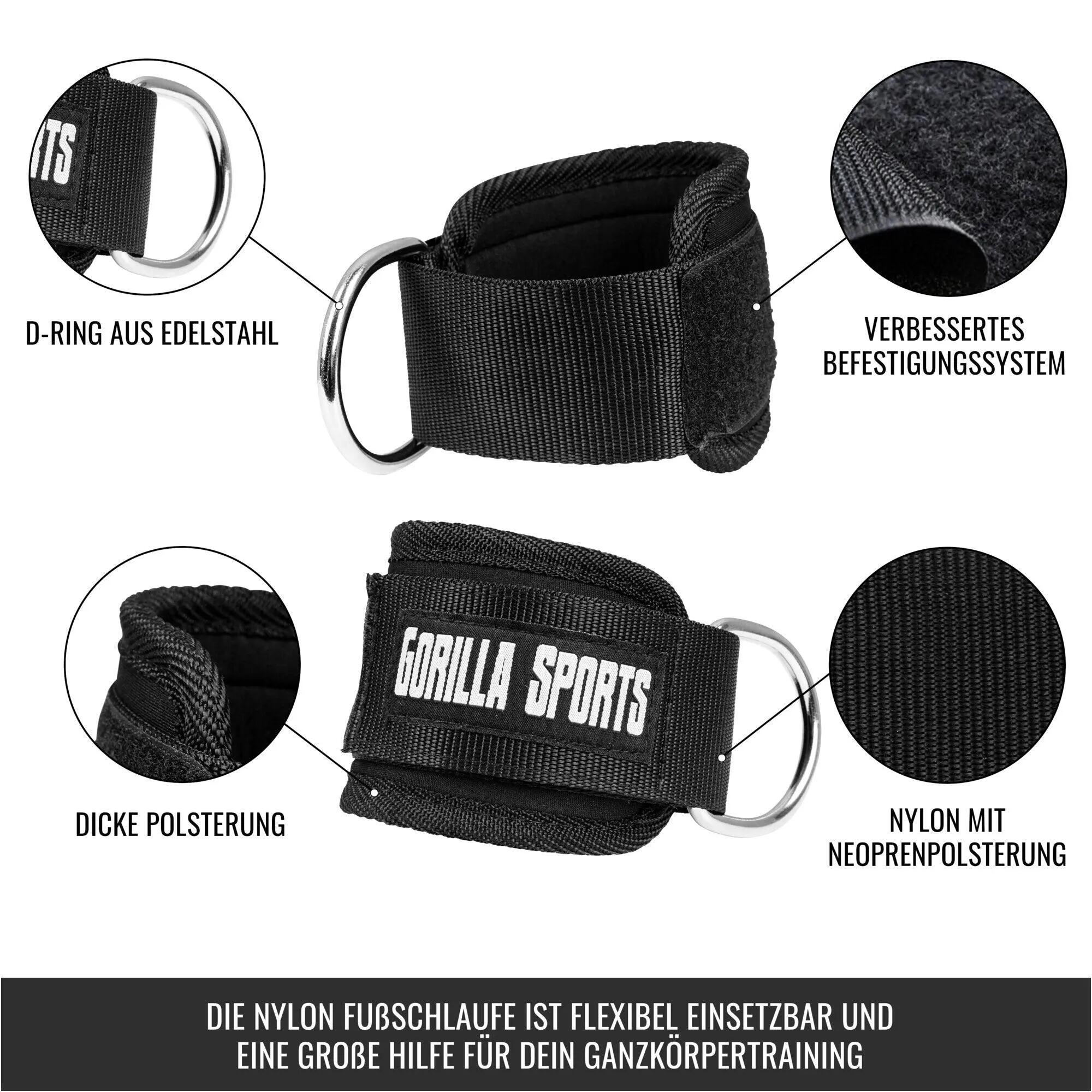 SANGLE DE TIRAGE CHEVILLE OU POIGNET AVEC SCRATCH | MUSCULATION 5/9