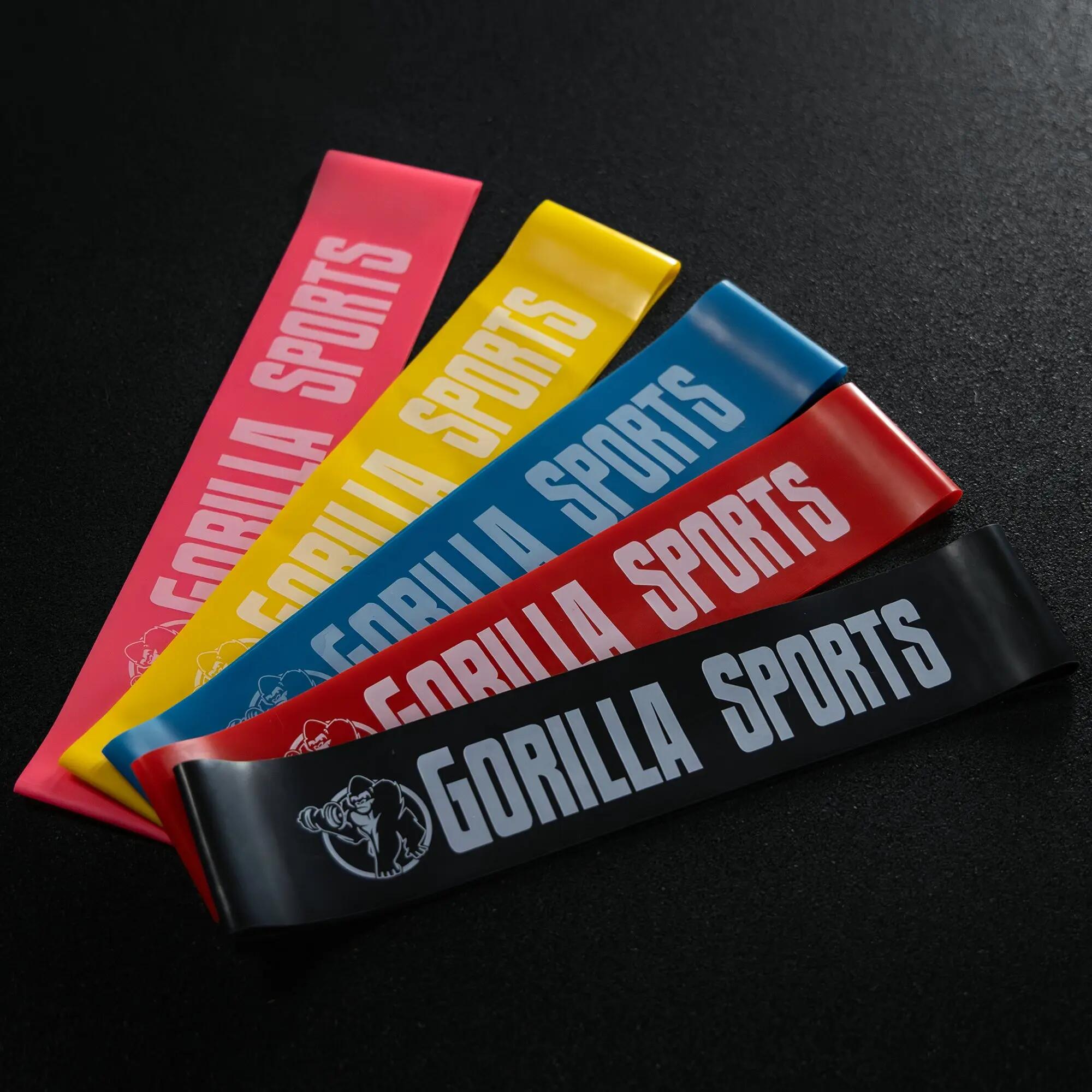 Guma fitnes oporowa krótka, czerwona Gorilla Sports 5/7