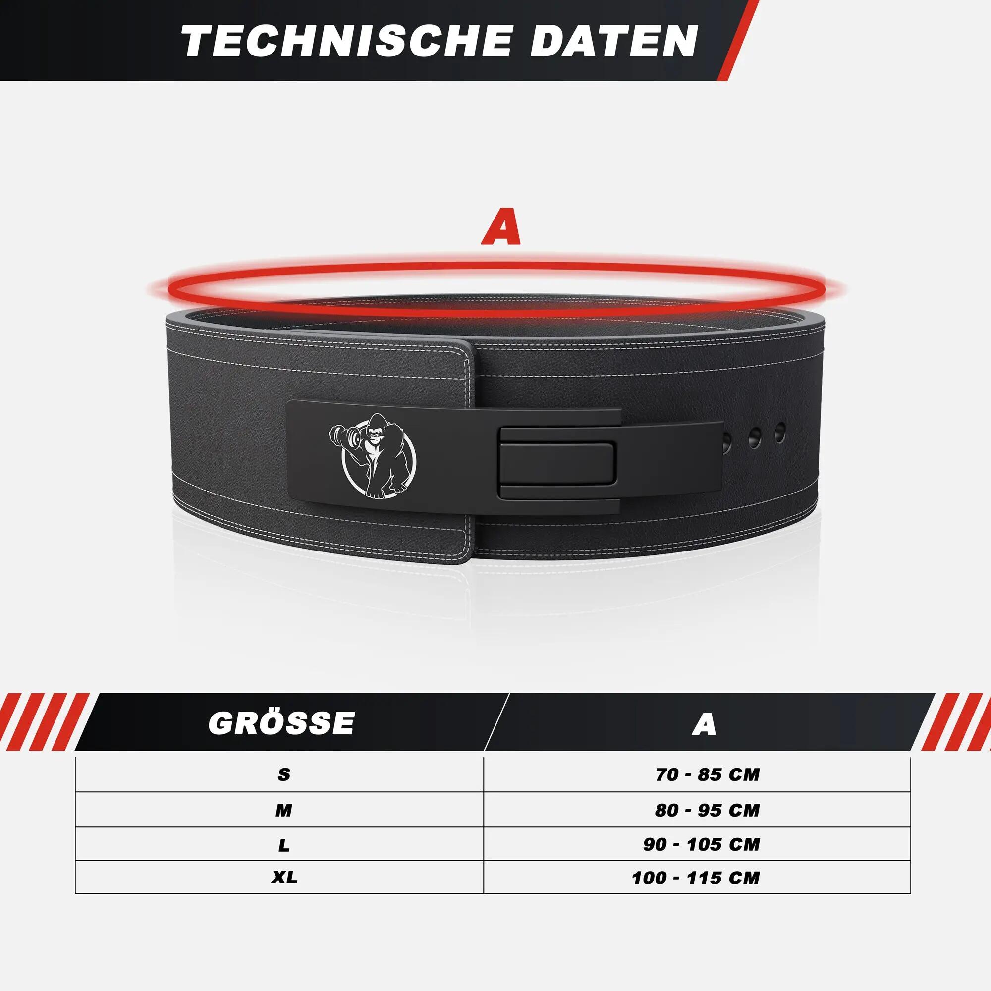 Ceinture haltérophilie cuir 10 mm boucle levier musculation S–XL 2/3