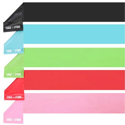 Bande élastique GORILLA SPORTS 120x15 cm latex 5 niveaux de résistance