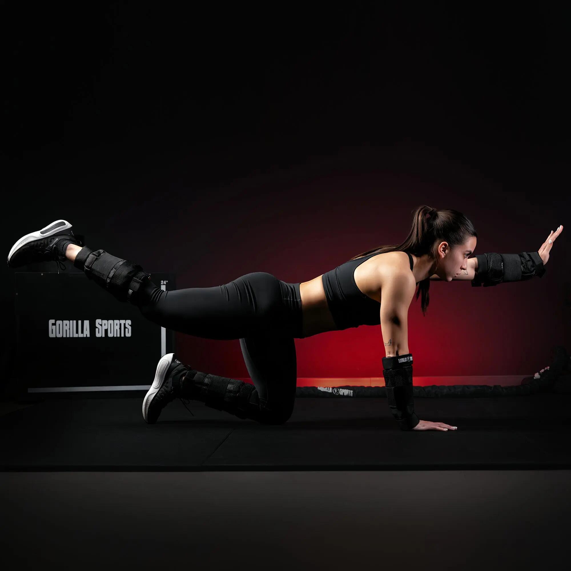 Mansete cu greutate reglabila, 13 kg, Gorilla Sports® 7/7