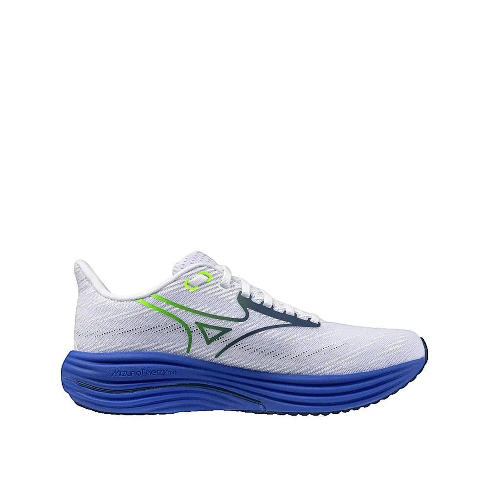 Chaussures de course Mizuno Wave Rider 29 Blanc/Estate Blue/Lightning Yellow 3/8