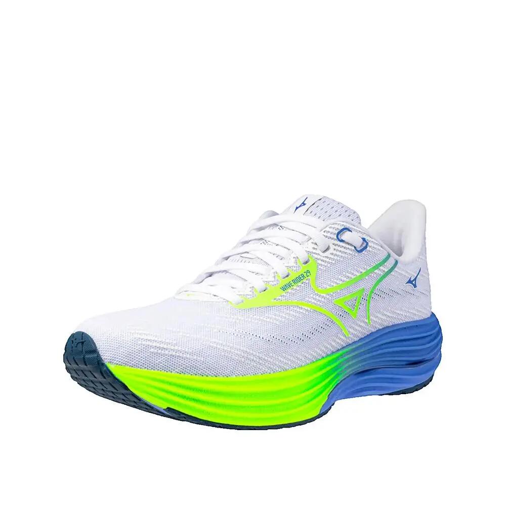 Hardloopschoenen Mizuno Wave Rider 29 Dames Wit/ Lichtgeel/ Ultramarijn 2/8