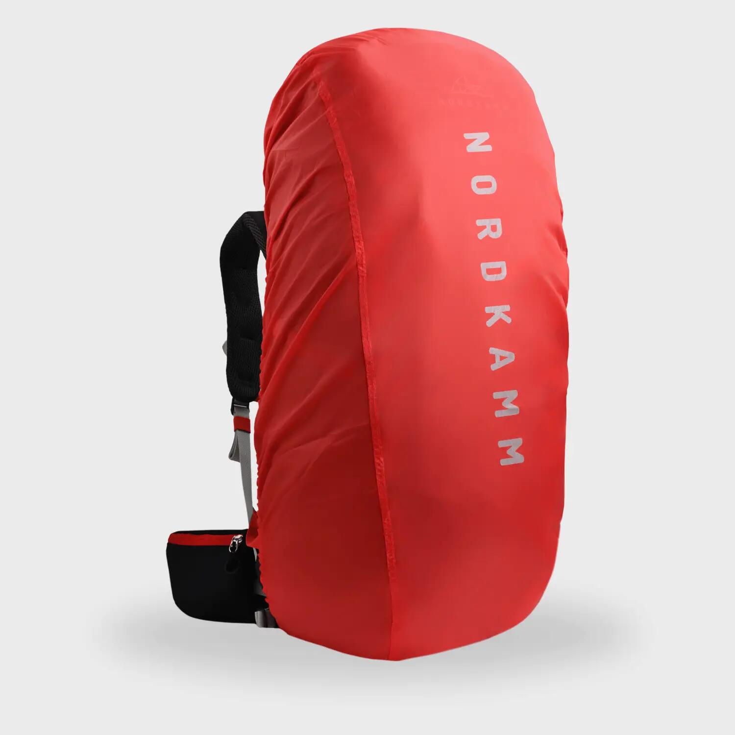 Sac à dos randonnée homme femme, sac à dos de trekking voyager 50 litres rouge 8/9