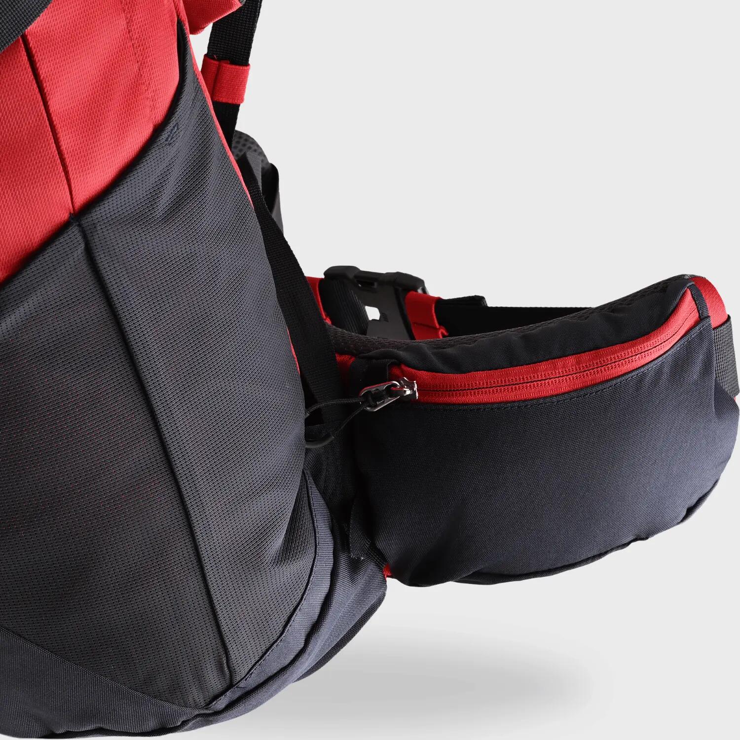 Sac à dos randonnée homme femme, sac à dos de trekking voyager 50 litres rouge 6/9