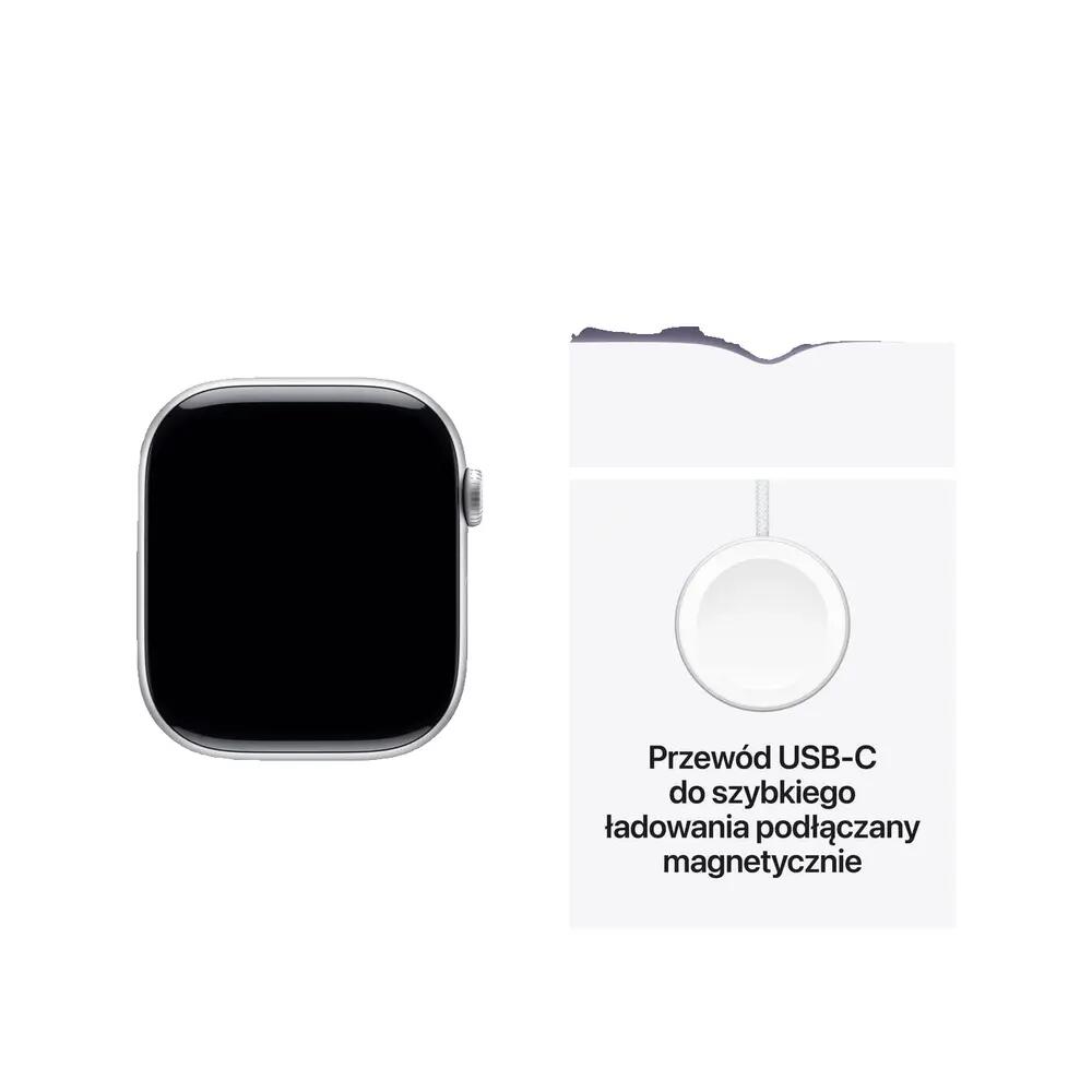 Apple Series 11 unisex smartwatch in zilver aluminium en paarse band 8/8