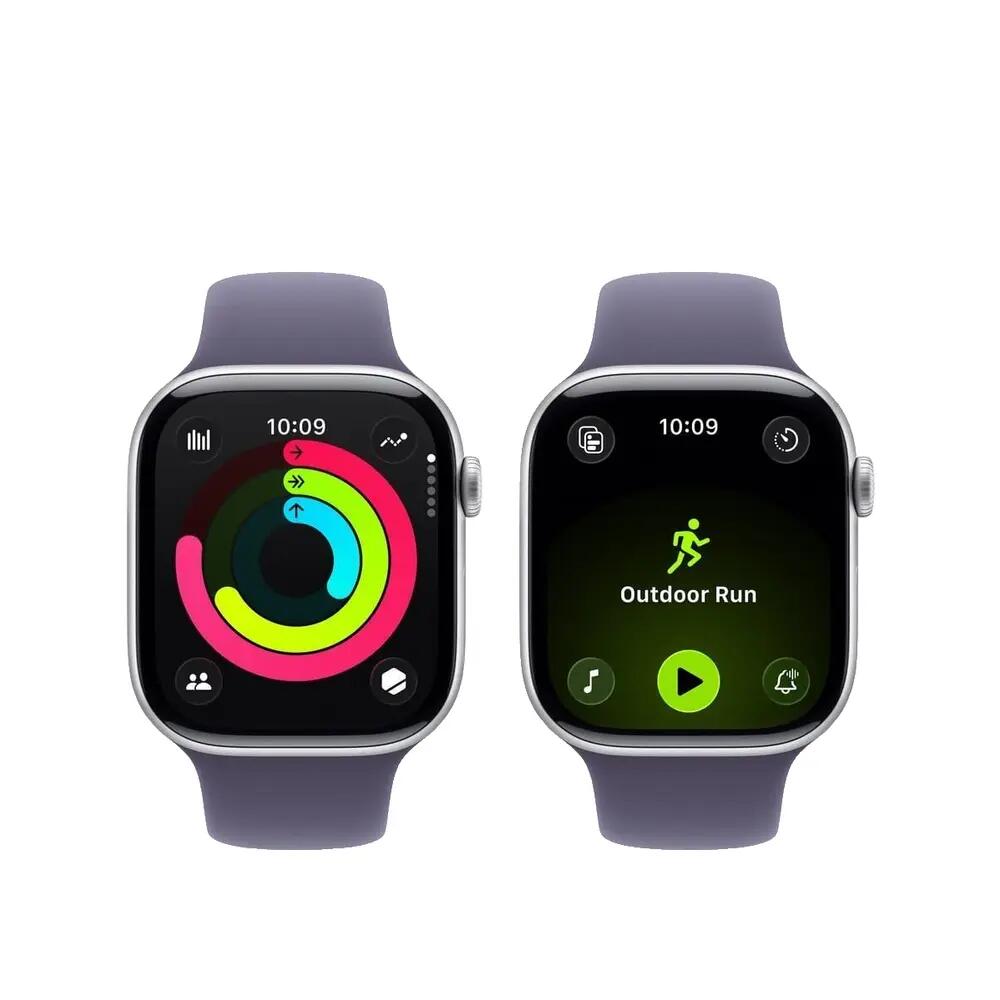 Apple Series 11 unisex smartwatch in zilver aluminium en paarse band 4/8