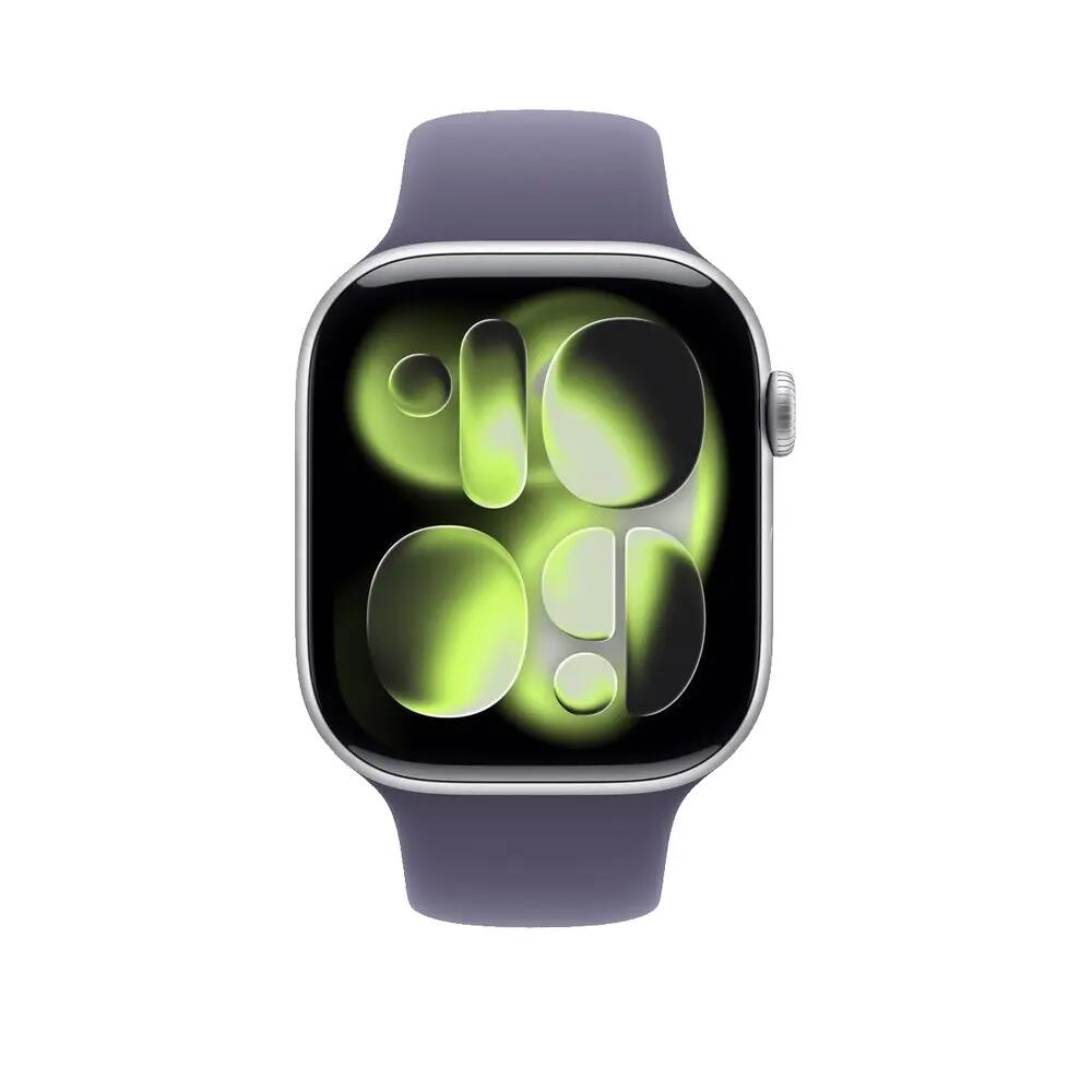 Apple Series 11 unisex smartwatch in zilver aluminium en paarse band 2/8