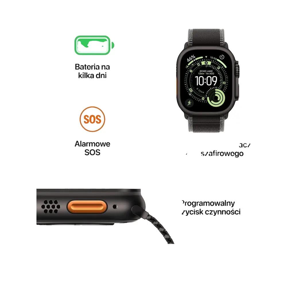 Slimme horloge Apple Ultra 3 van zwart titanium 3/7