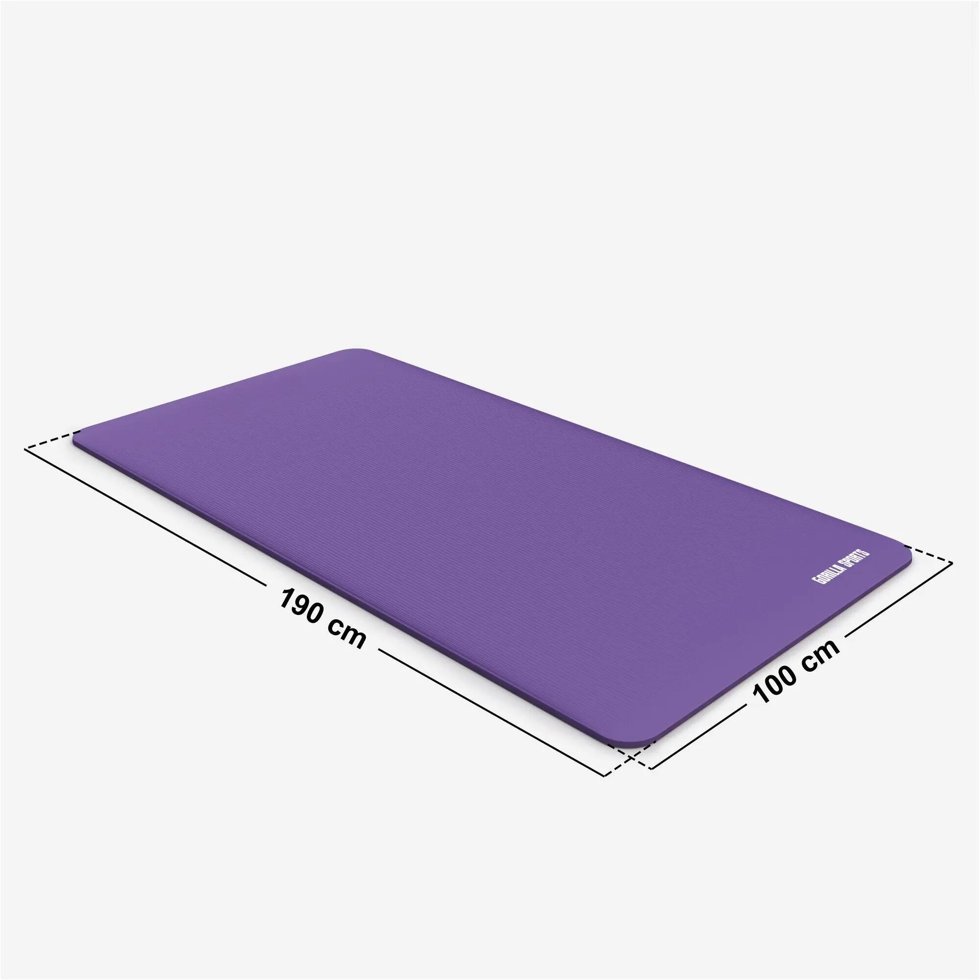Yogamat Deluxe - 190 x 100 x 1,5 cm - Fitnessmat - Paars 3/9