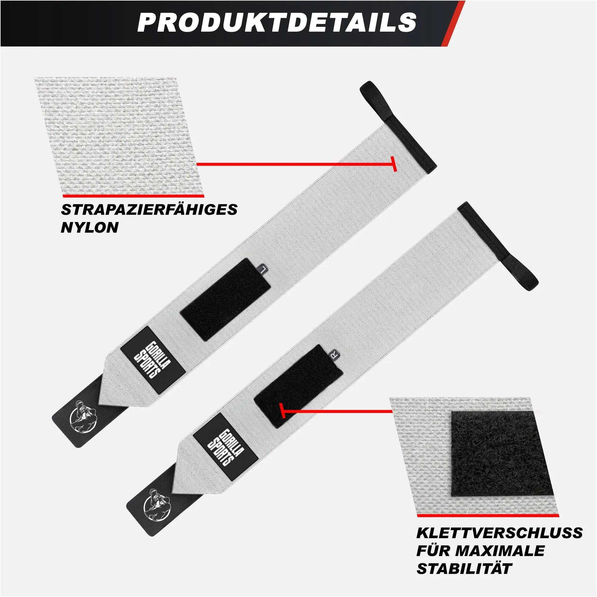 Handgelenk Bandagen - 2er Set, 45 x 8cm, Handgelenkstütze, Gym Wrist Wraps 3/7