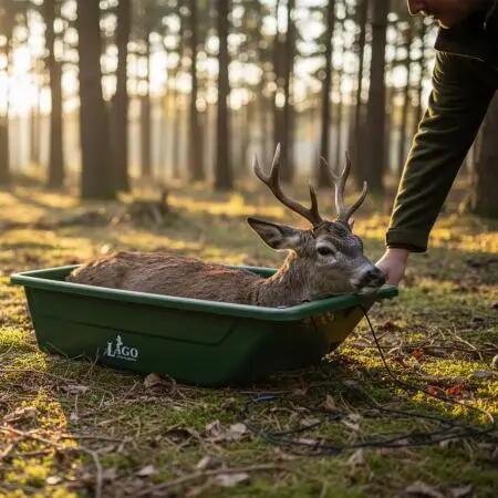 Jagd-Wildwanne aus HDPE, olivgrün 2/3