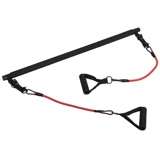 Set Barre de Pilates - Bande de Resistance Musculation avec Poteau, Fitness, Gym