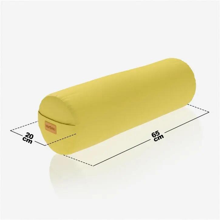 Yoga Bolster - Geel - 65 x 20 cm - Yoga kussen - Rond 7/11