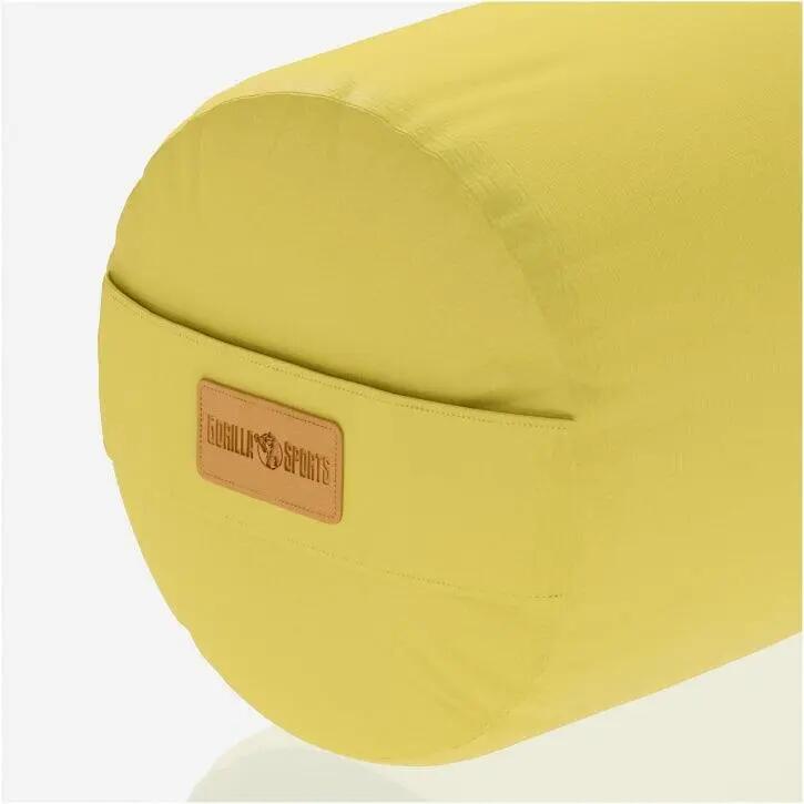 Yoga Bolster - Geel - 65 x 20 cm - Yoga kussen - Rond 6/11