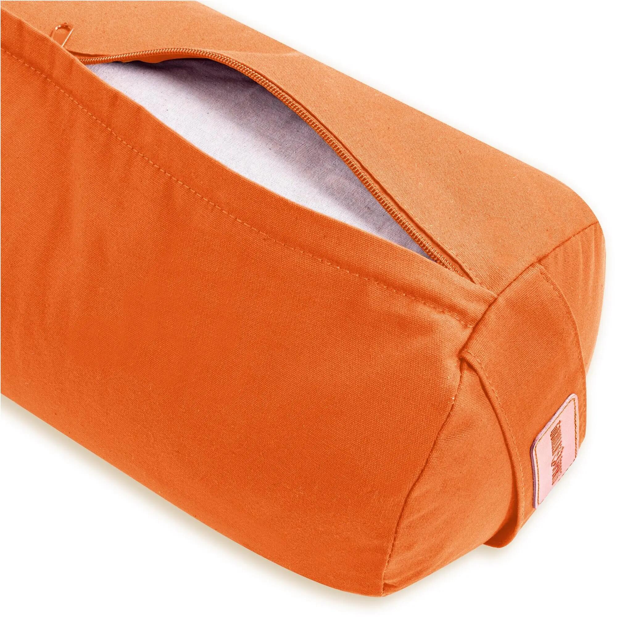 Yoga Bolster - Oranje - 65 x 20 cm - Yoga kussen - Rond 3/9