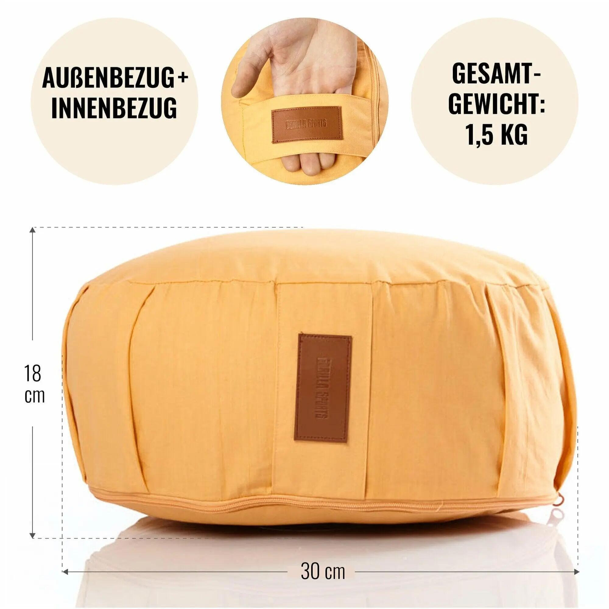 Zafu Gorilla Sports coussin de méditation coton jaune 13/15