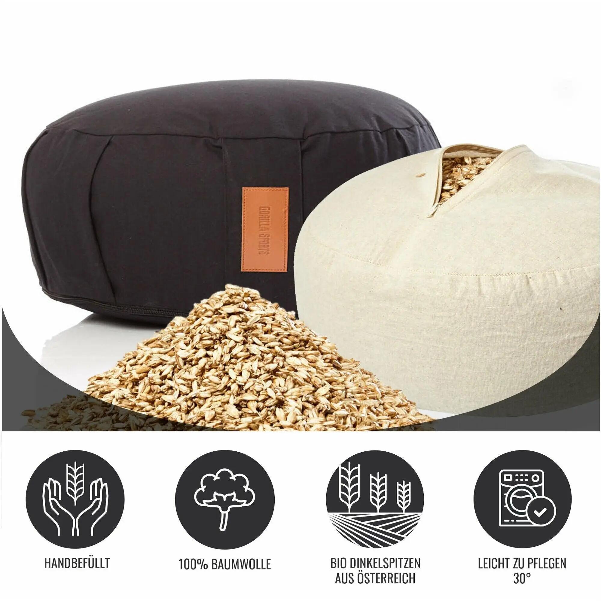 Coussin méditation Gorilla Sports Zafu coton lavable 11/15
